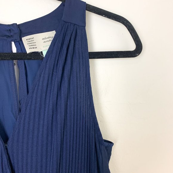 Anthropologie Saturday Sunday Juniper Navy Blue Jumpsuit Medium - Picture 3 of 10